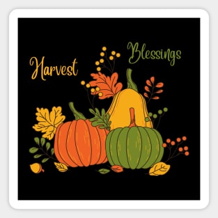 Harvest Blessings Fall Season Pumpkin Halloween Thanksgiving and Fall Color Lovers Magnet